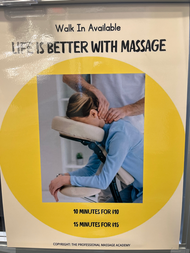 Chair Massage (Monday-Thursday)