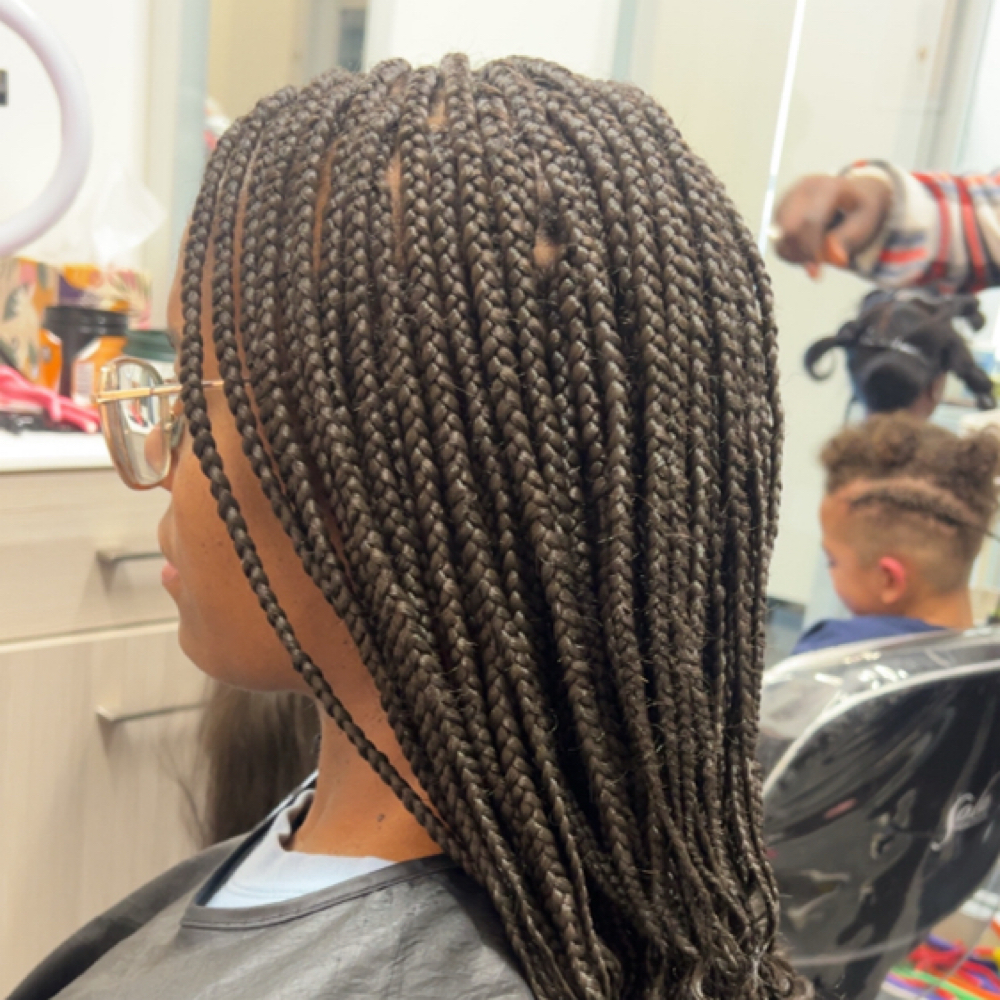 SMedium Classic Box Braids at G'Nels  Braids Studio in LYNNWOOD, WA
