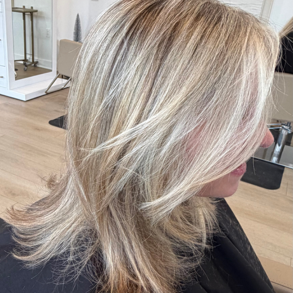 FULL BLONDING HAIRCUT+STYLE at MaeOnManeSalon in Alpharetta, GA