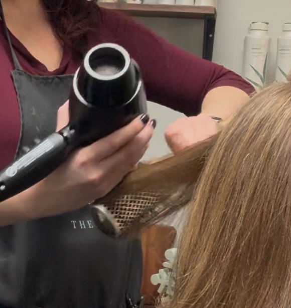 blowdry with a color service