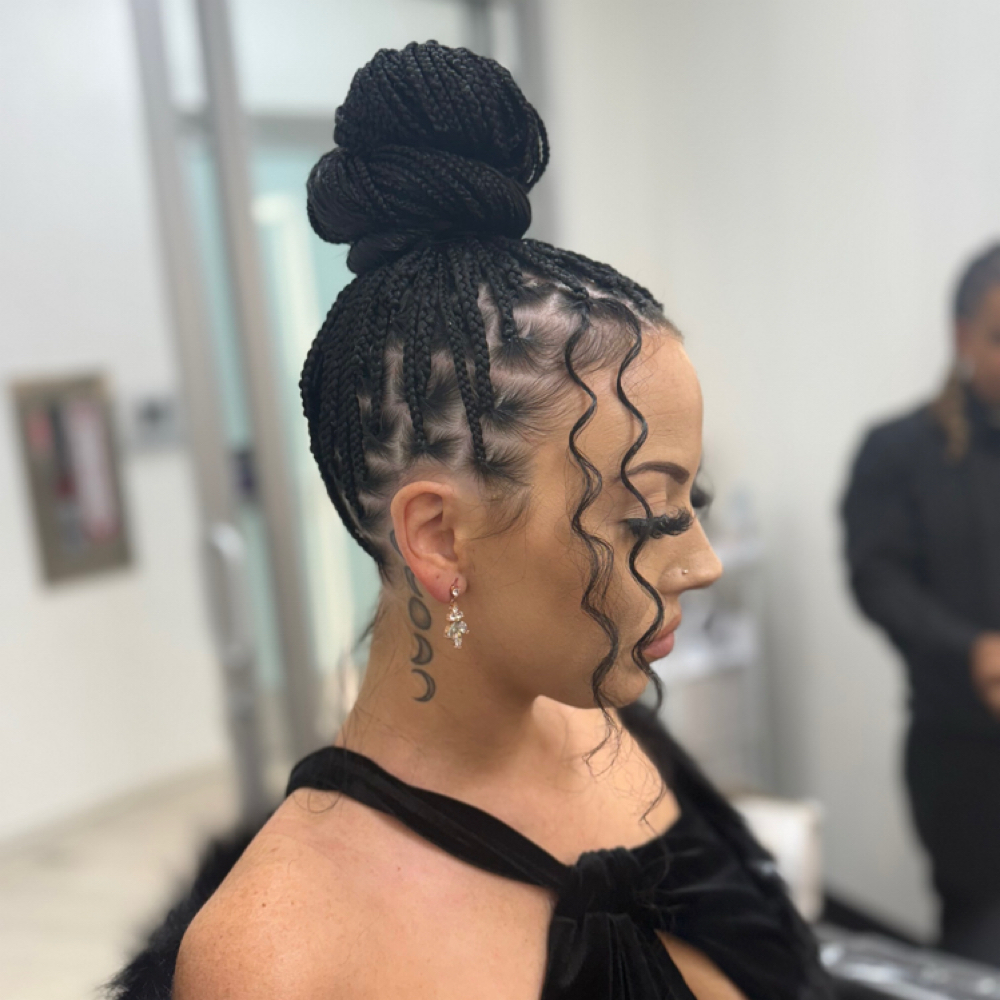 Knotless Braids & French Curls at LuLu's Loc&Braid Bar in Missouri City, TX