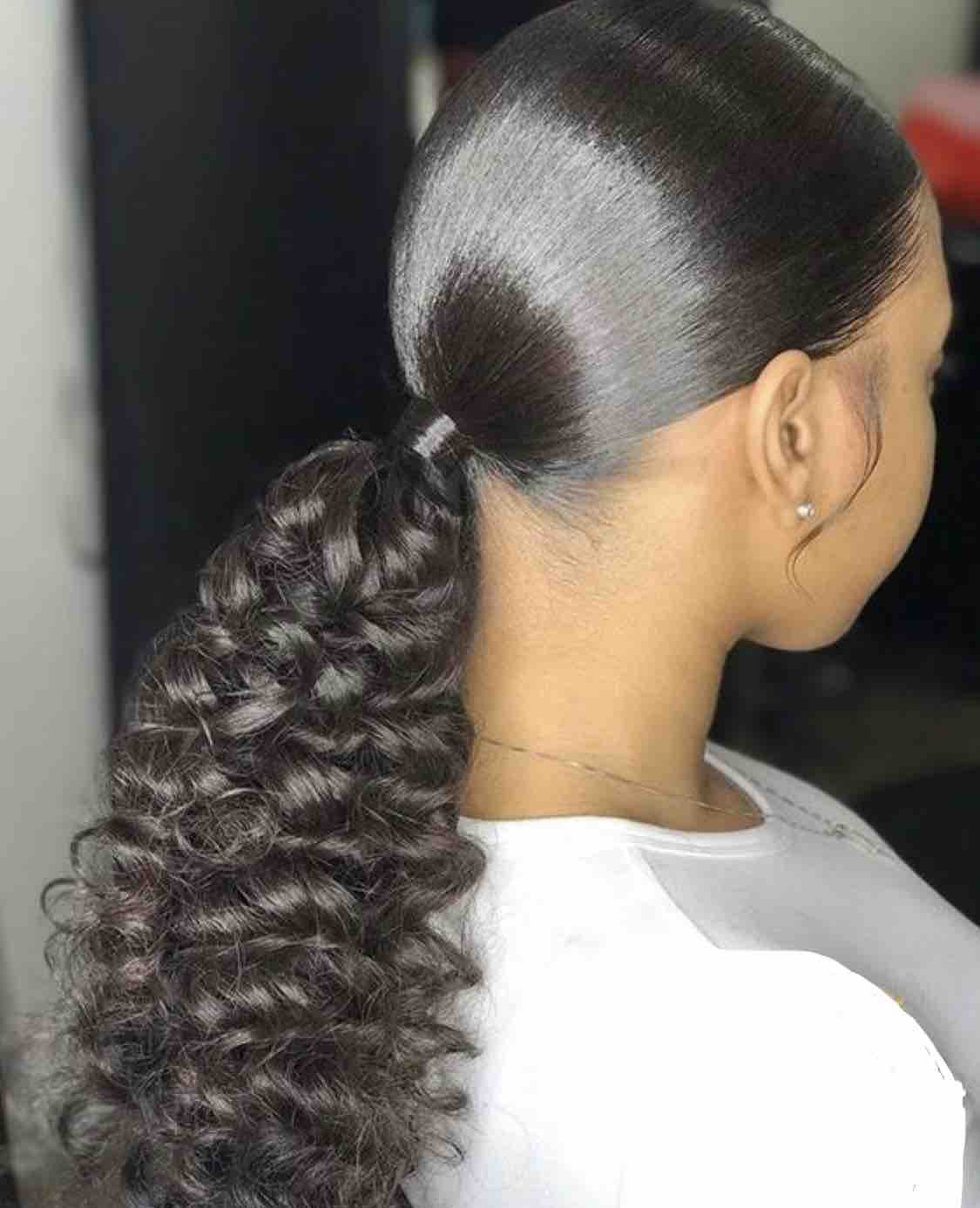 Sleek Ponytail at Crowned by Asia in Houston, TX