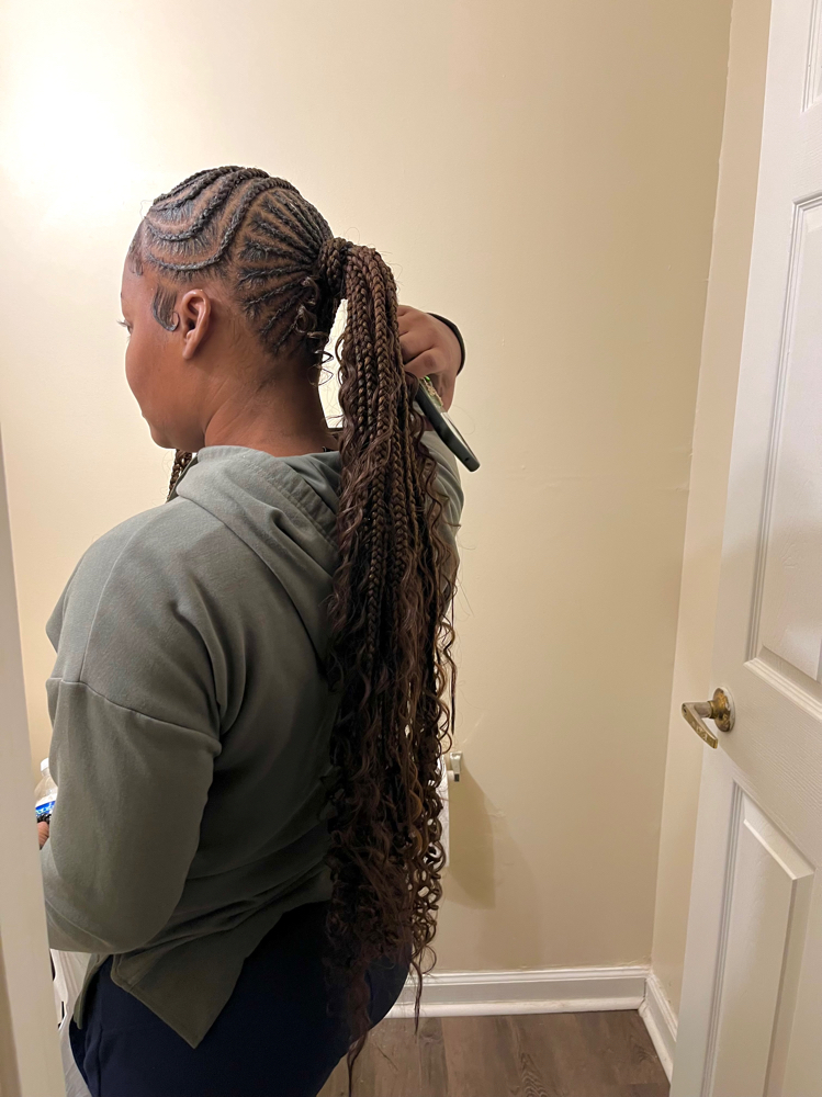 Medium Boho braided ponytail