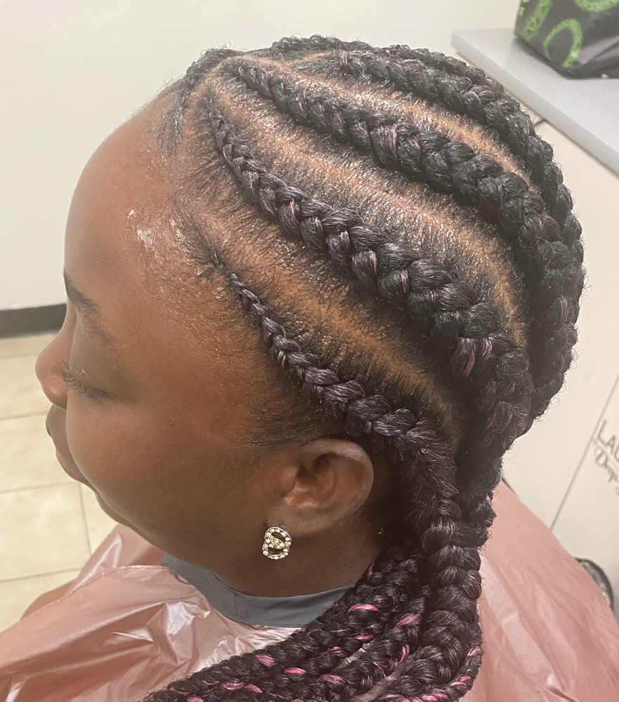 Large Feed In Cornrows