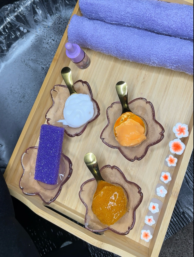 Orange Citrus Acrylic Pedicure