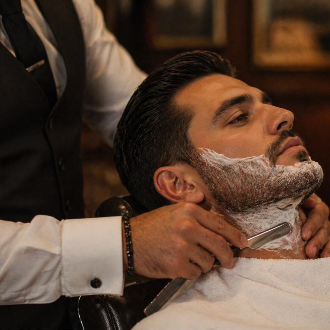 Traditional Face Shave at RACCIATTI'S GENTLEMEN'S GROOMING LOUNGE in Williamsburg, VA