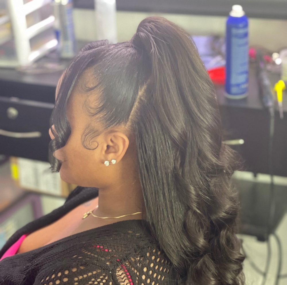 Half Up, Half Down Sew In at Audacity beauty parlor in Reno, NV