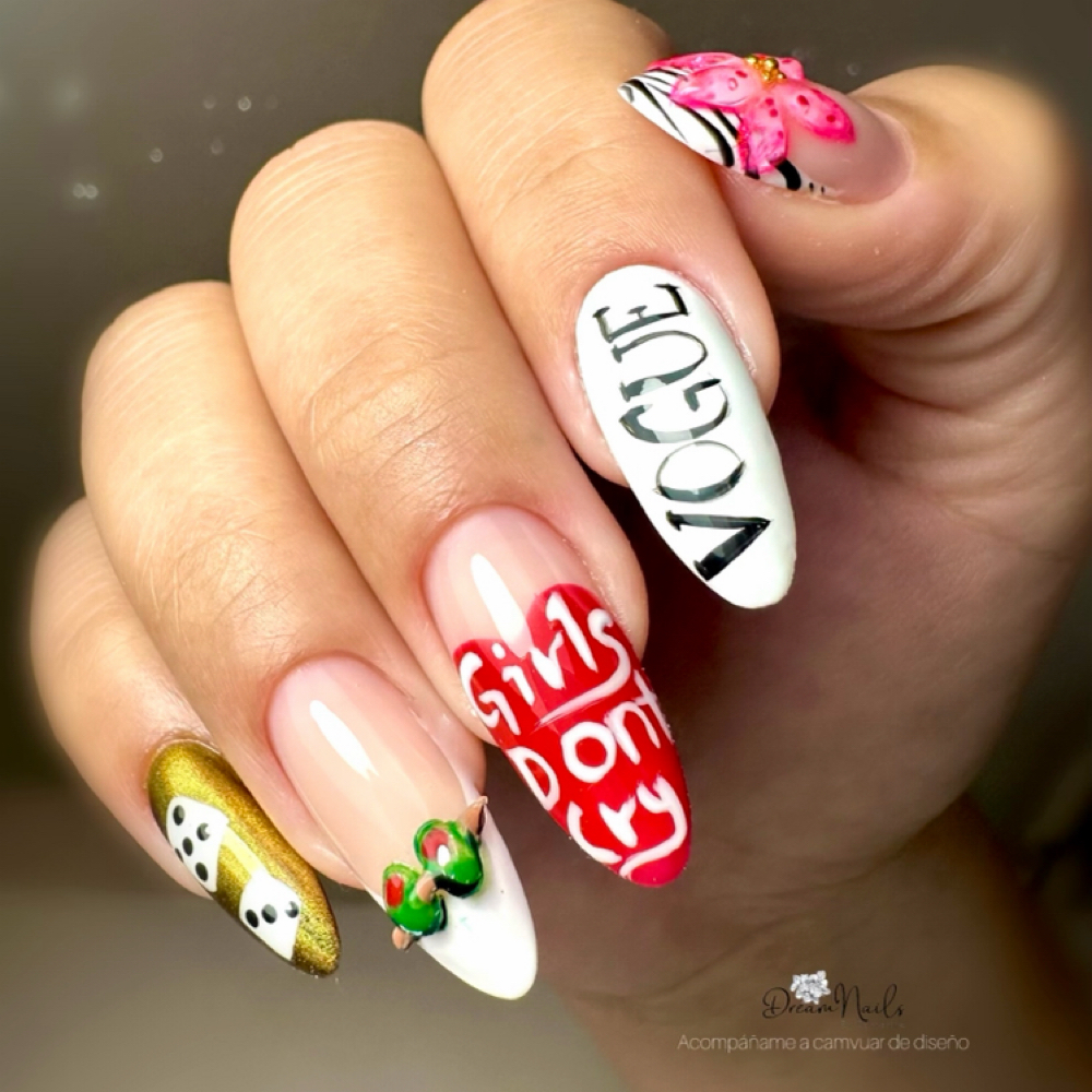 Medium sculpted nails in polygel & at Dream Nails By Katterine in Corona, NY