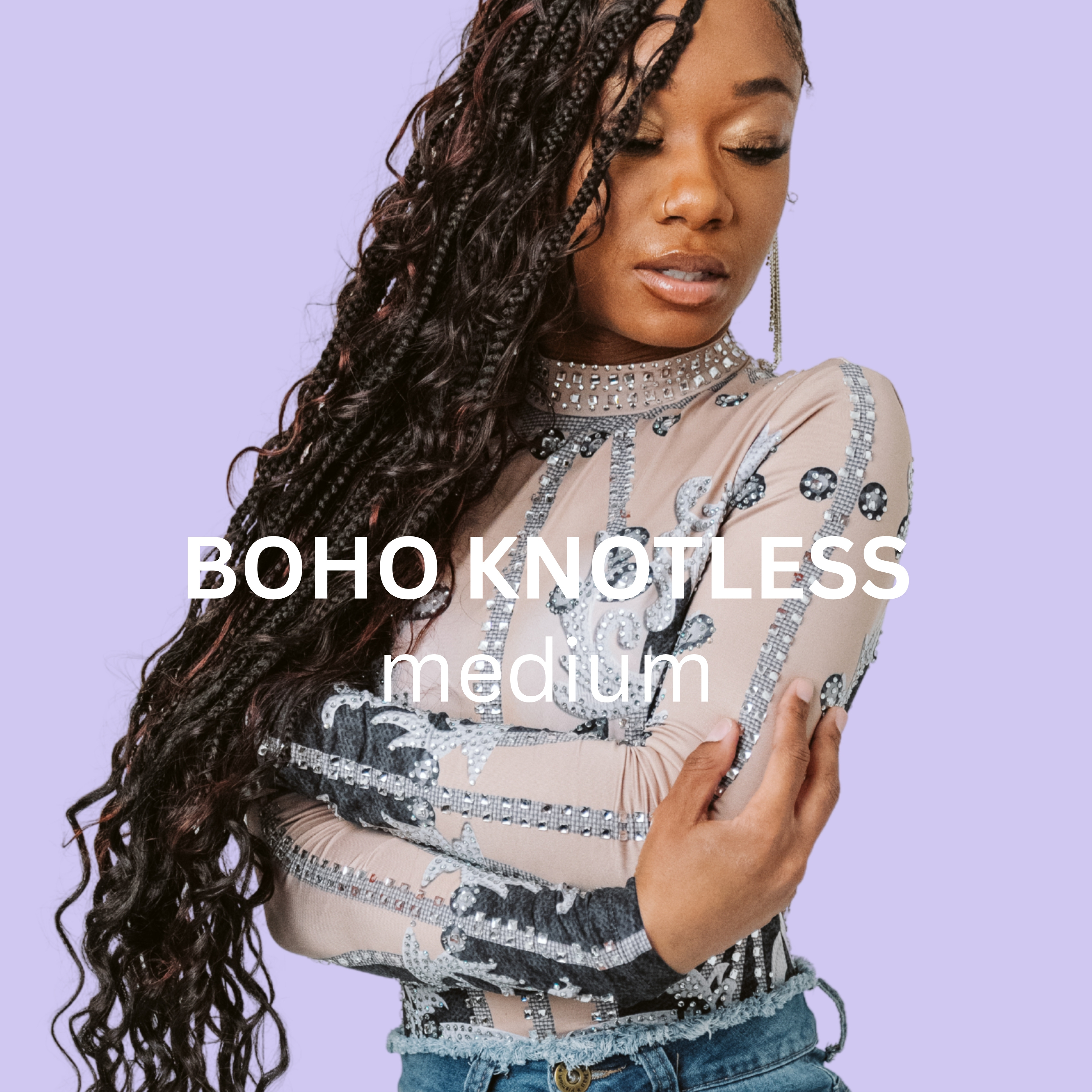Medium Boho Knotless at House of Belle in Houston, TX