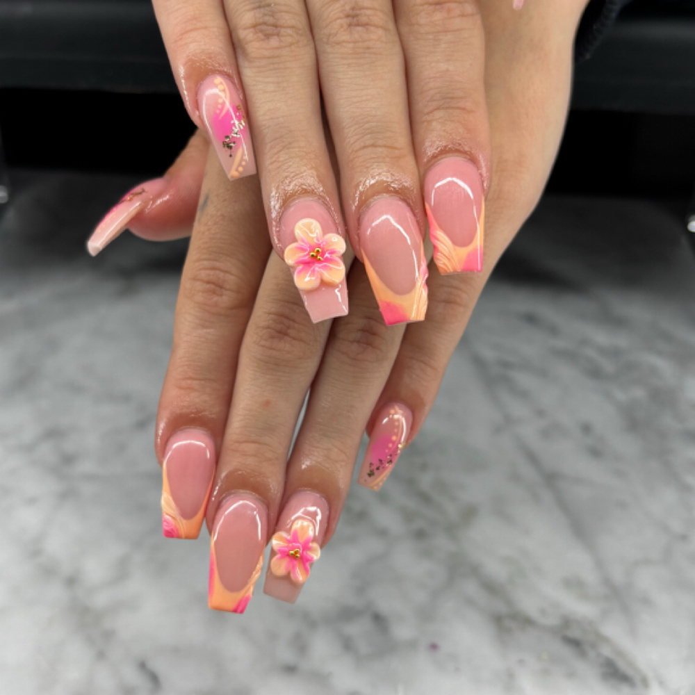 3D Flower at Acrylic Tips By Adriana in Franklinville, NJ
