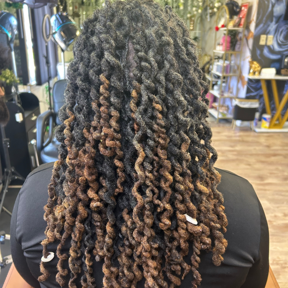 Two Strand Mid Back Locs at HDE Hair Studio, LLC in Virginia Beach, VA