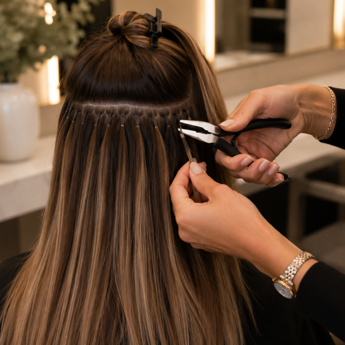 Keratin Tip Bundle Installation at Natural Hair Center in Aventura, FL