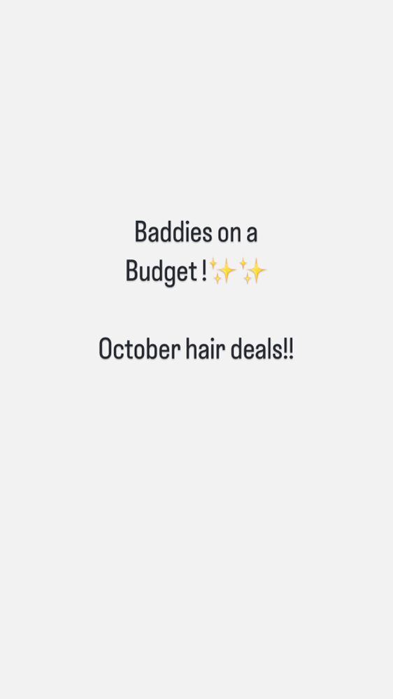 Baddies On A Budget(OCT SPECIALS)✨