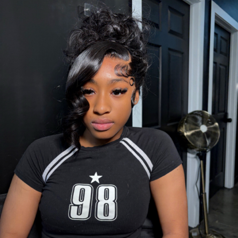 Frontal Quick Weave Updo at The Lace Lab in Houston, TX