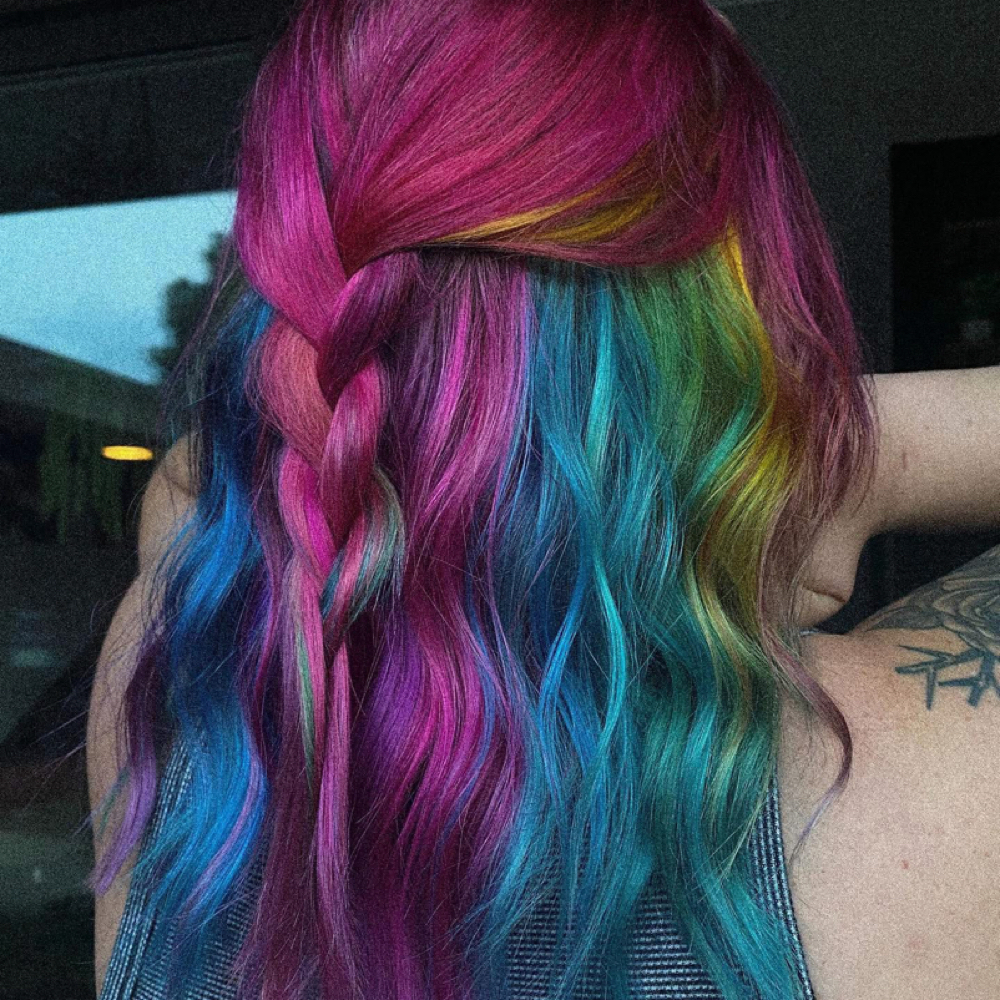 Full Bleach Out With Vivids at KAM Beauty Studio in Granger, IN