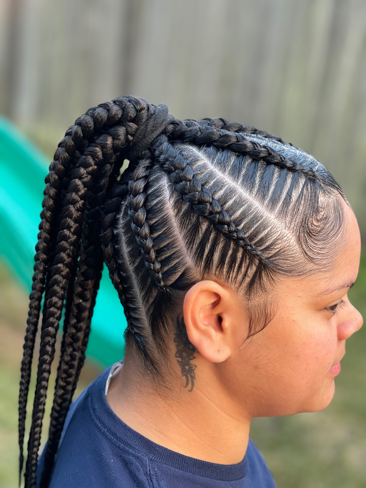 Womans Feed In Ponytail