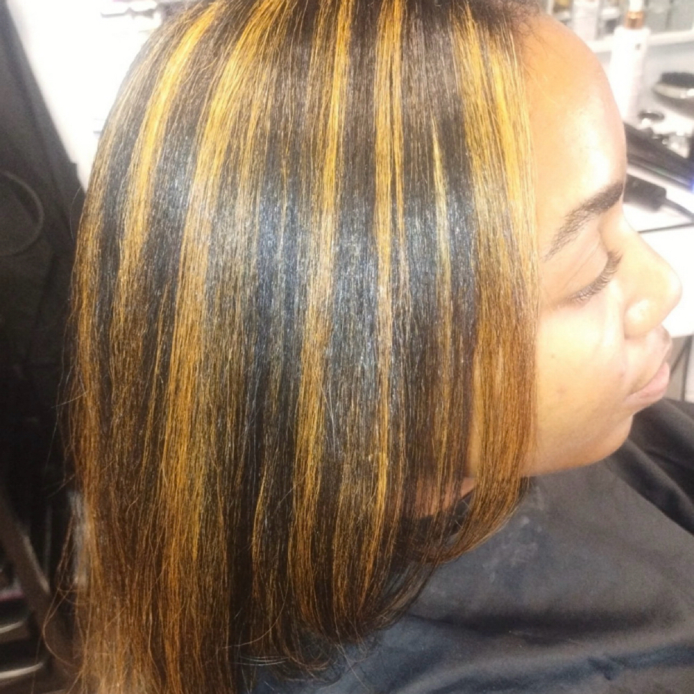 Full Head of Highlights at The Oasis Natural Hair Salon in Gibsonville, NC