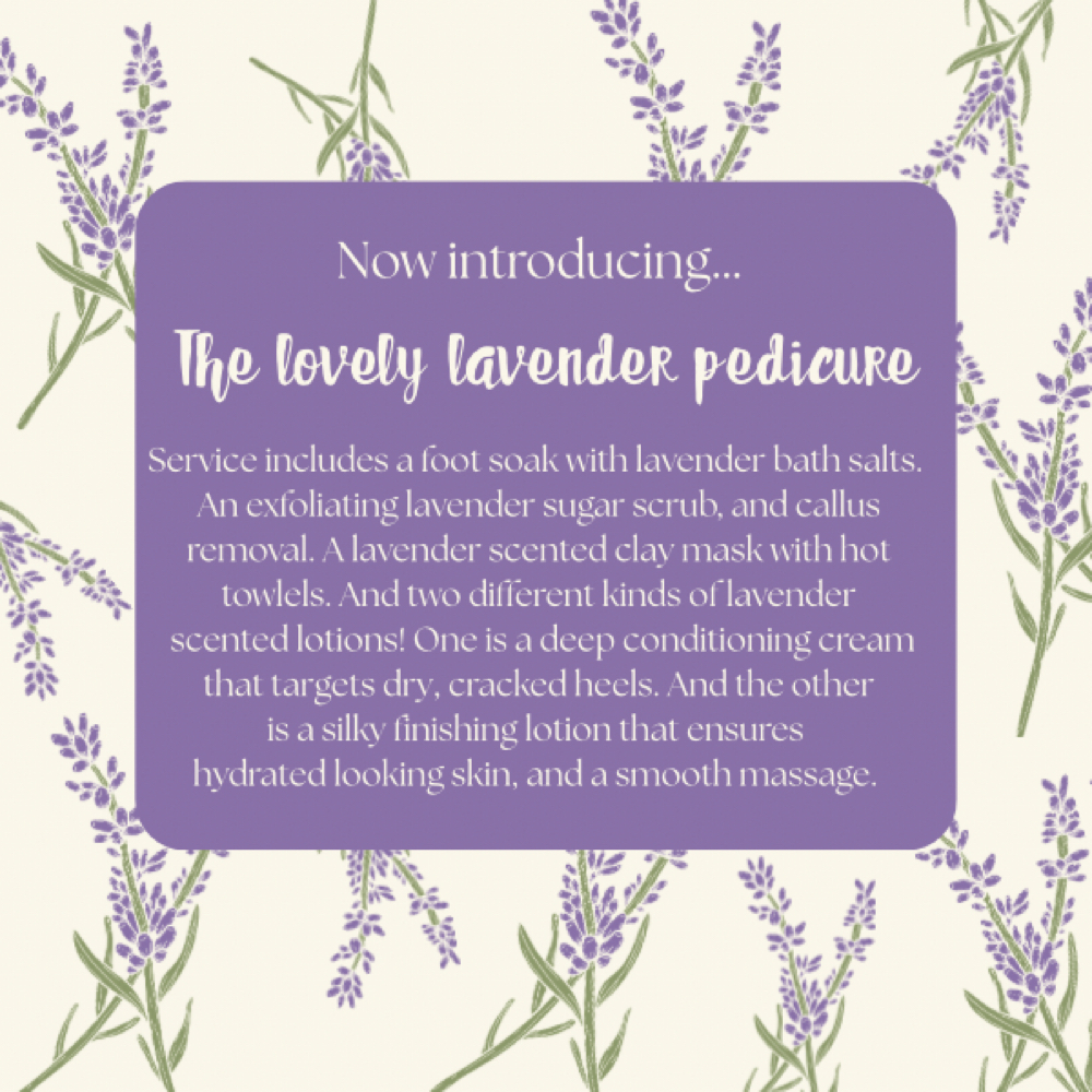 Lovely Lavender Pedicure at Bare Beauty & Co. in Montrose, MI