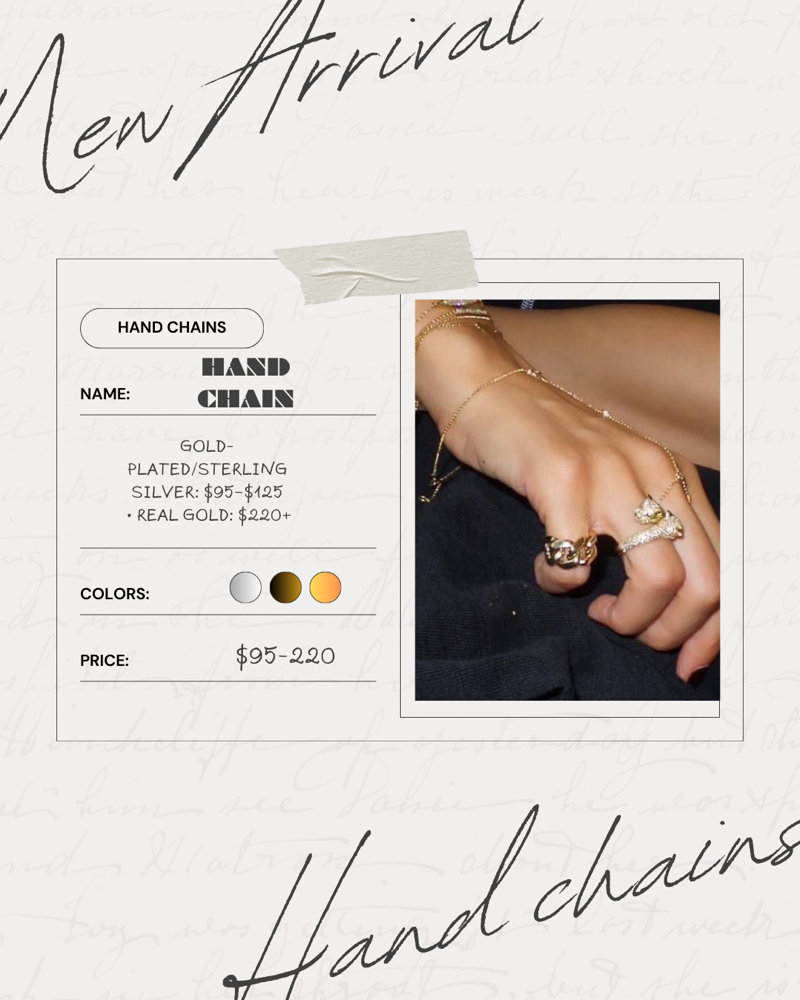 Permanent Jewelry- Hand Chain