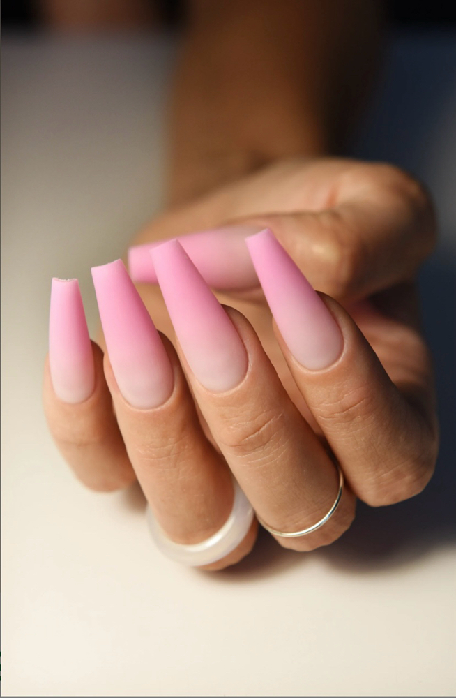 Acrylic Pink& white Ombre