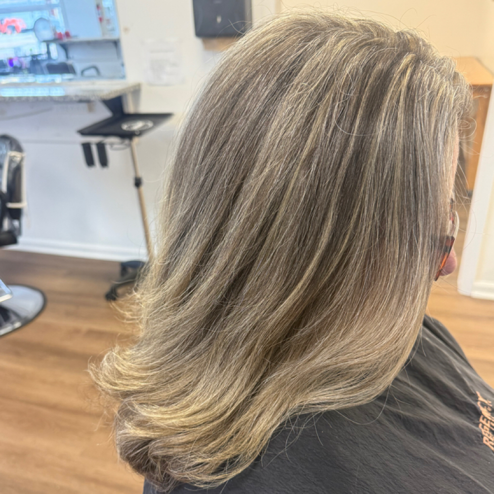 Grey Blending at Backroad Beaute' Salon in Clio, MI
