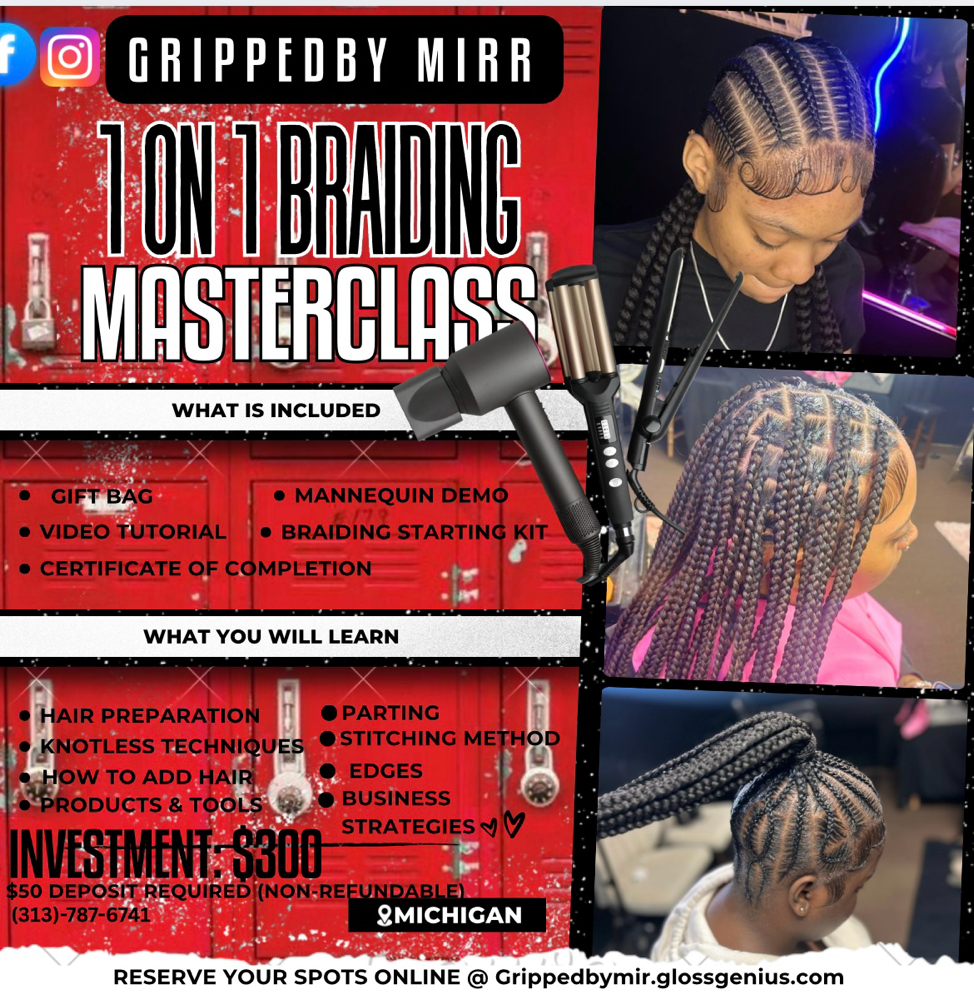 BRAIDING CLASS at Grippedbymir in Eastpointe, MI