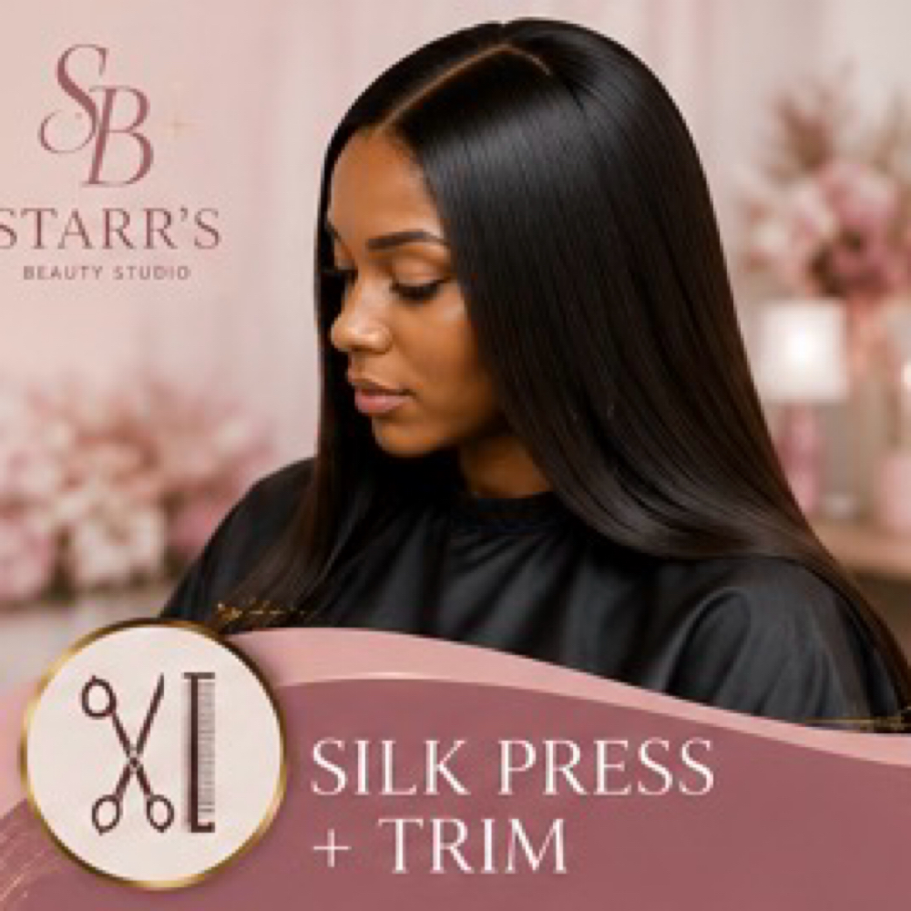 Silk Press + Trim at Starr's Beauty Studio in St. Louis, MO