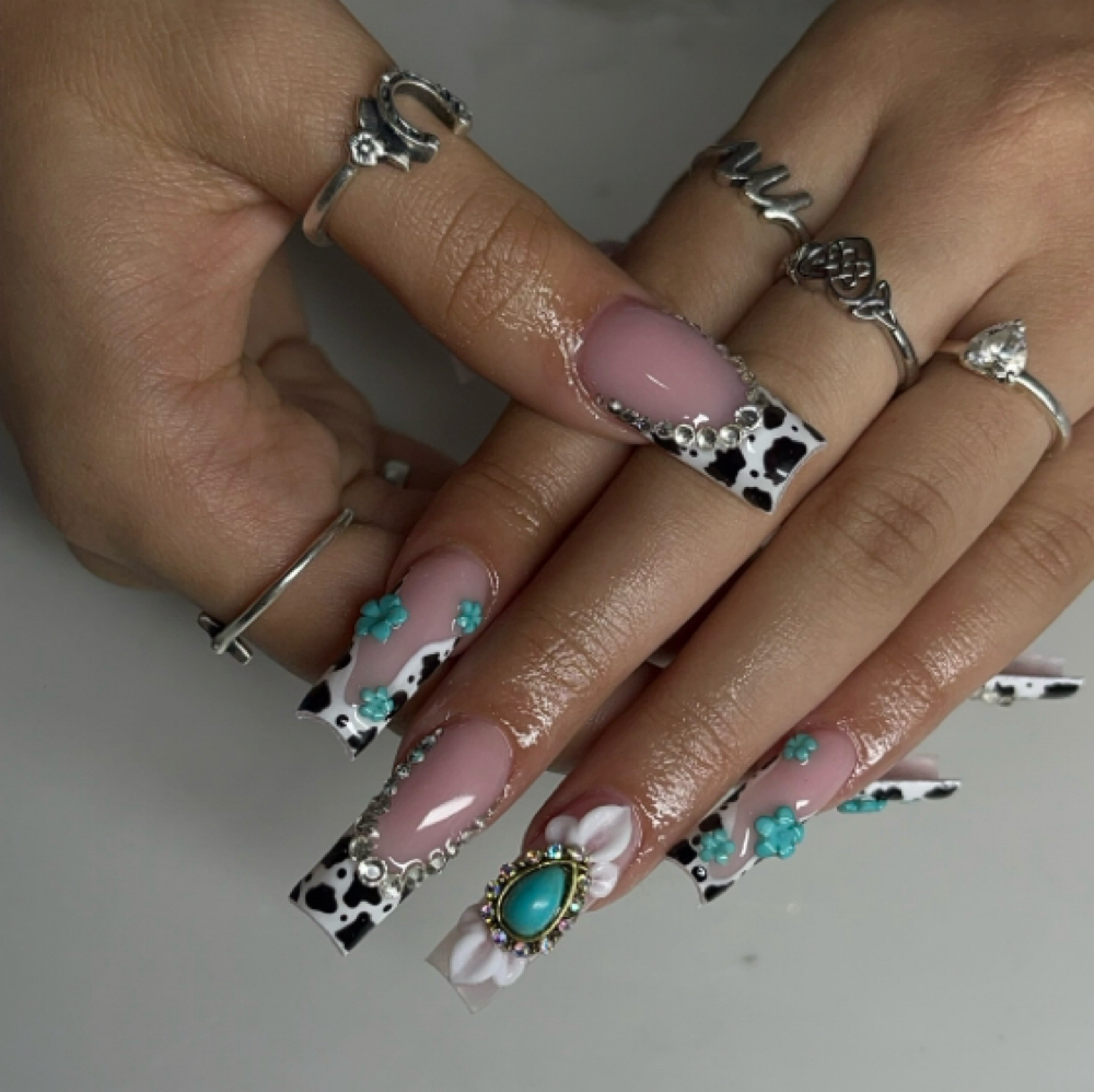 Acrylic Nails + Pedicure at Milady's Nail Bar in Houston, TX