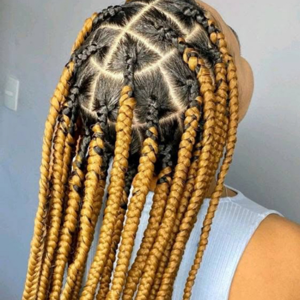 Jumbo knotless waist length at Yunis hair braiding in Belleville, MI