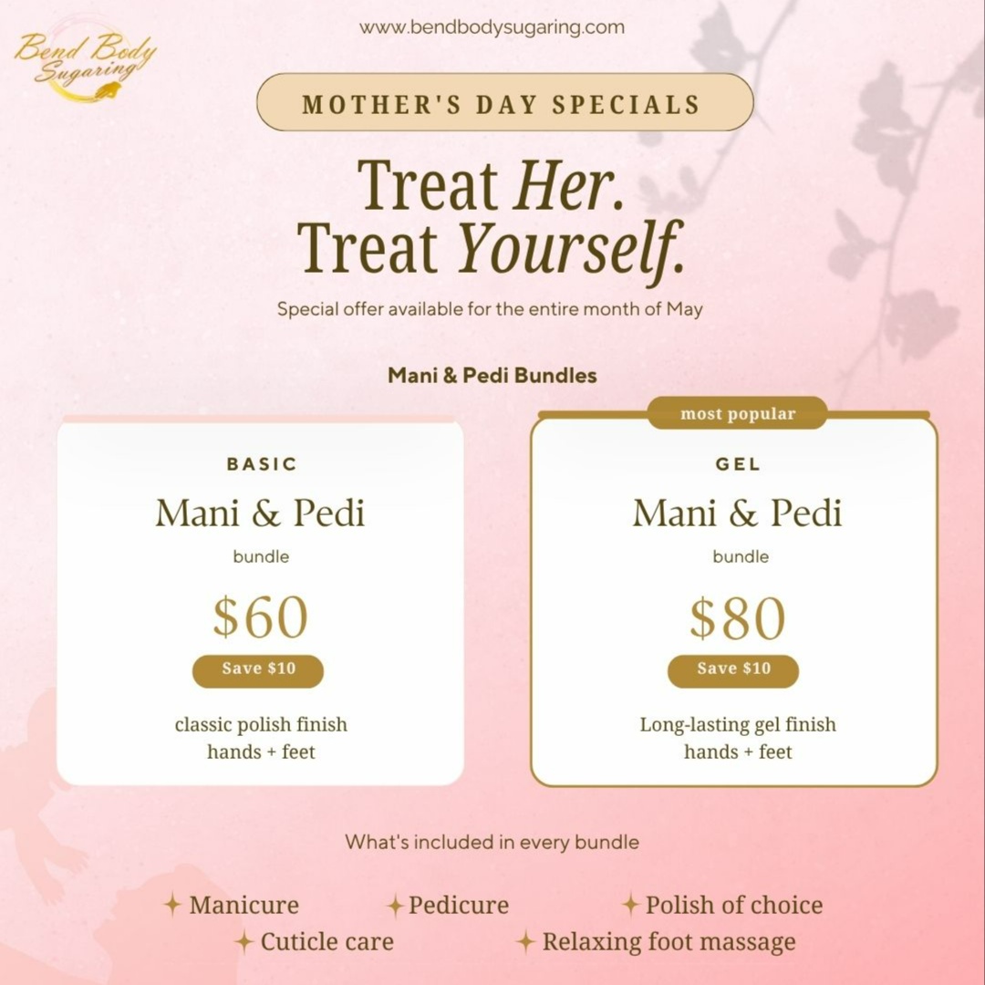 PROMO: Mani&Pedi with Gel Polish at Bend Body Sugaring Salon & Spa in Bend, OR
