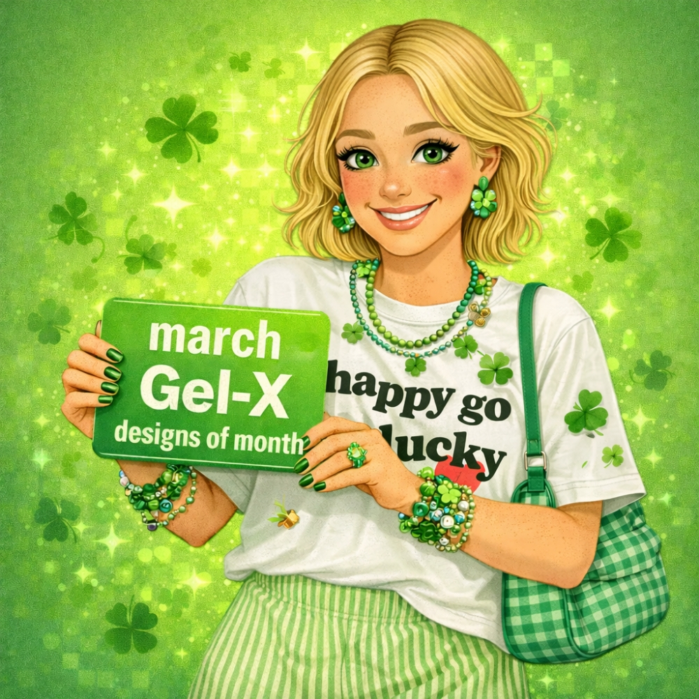 March 🍀 GEL-X of the Month. at freckled opal beauty llc✌🏻 in Salem, IN