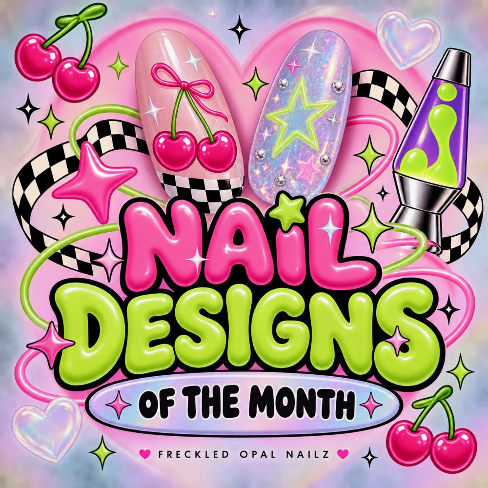 Designs Of The Month. at freckled opal nailz ✌🏻 in Jeffersonville, IN