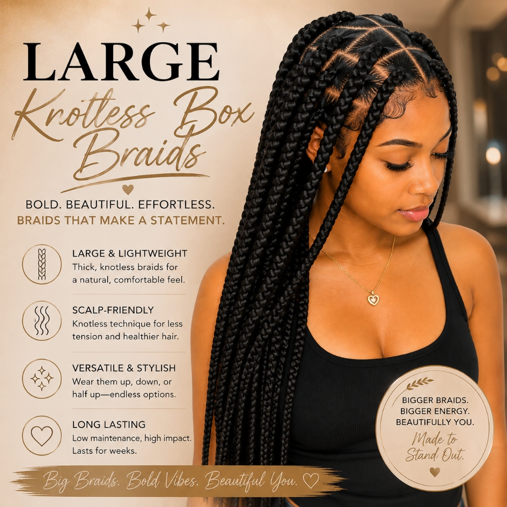 Large Knotless Box Braids at Regina's Hair & Nail Studio in Corning, CA
