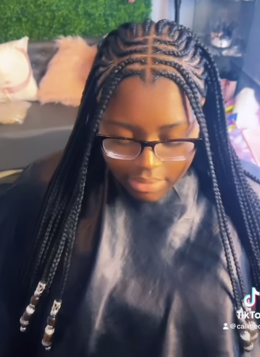 Half Design/ Half Knotless at C&C Hair Collection in Palos Hills, IL