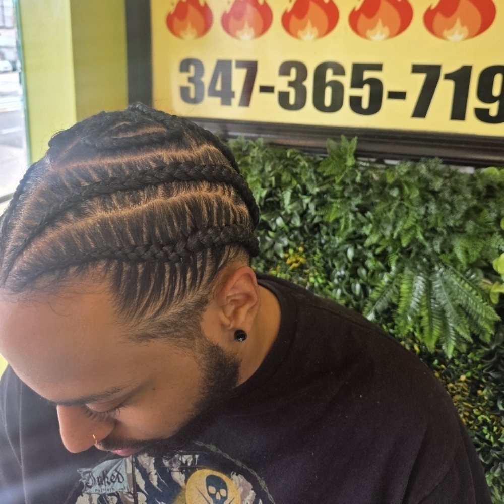 4 Stitch Braids at D&M Hairstudio in Brooklyn, NY