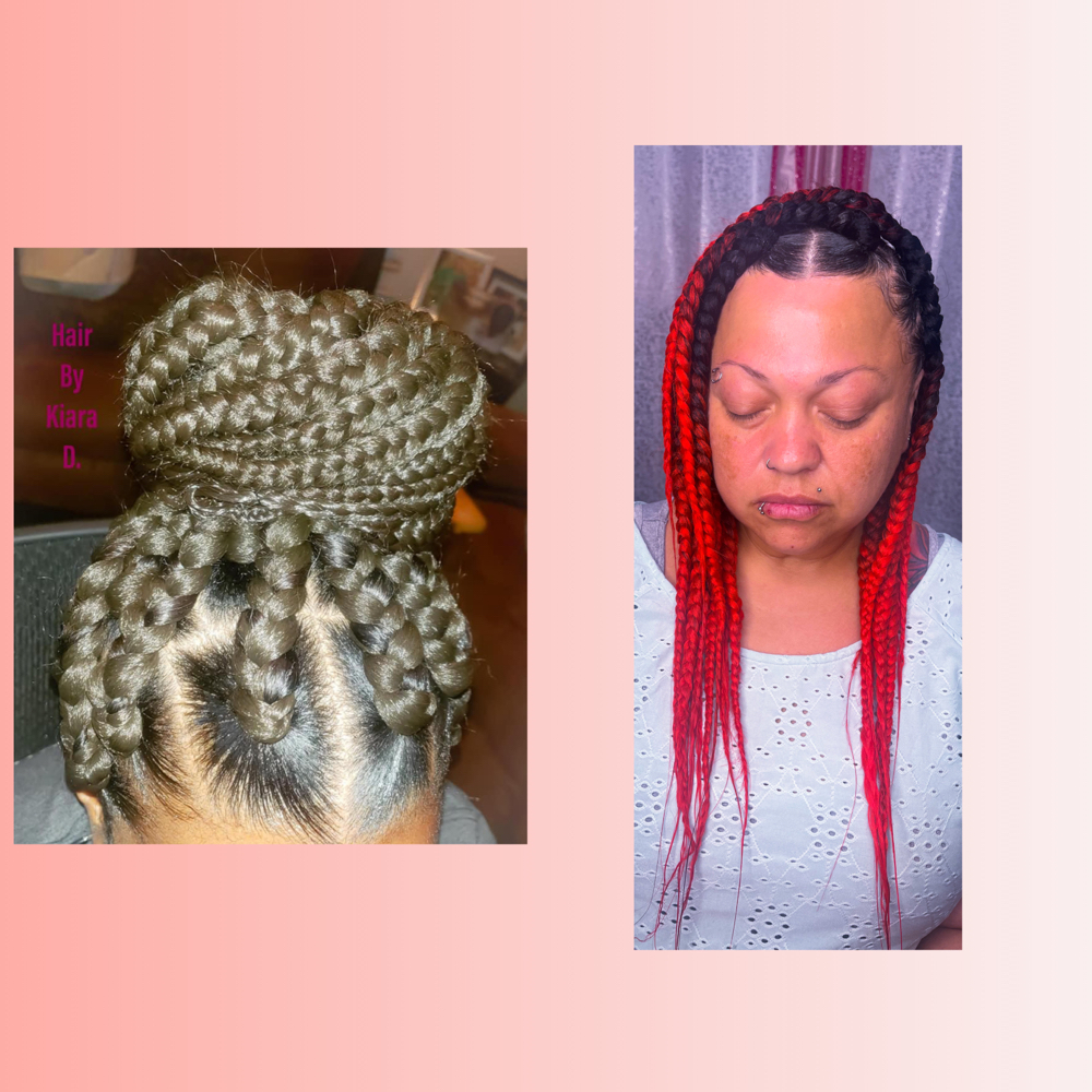 Jumbo Box Braids ( Rubber-Band)