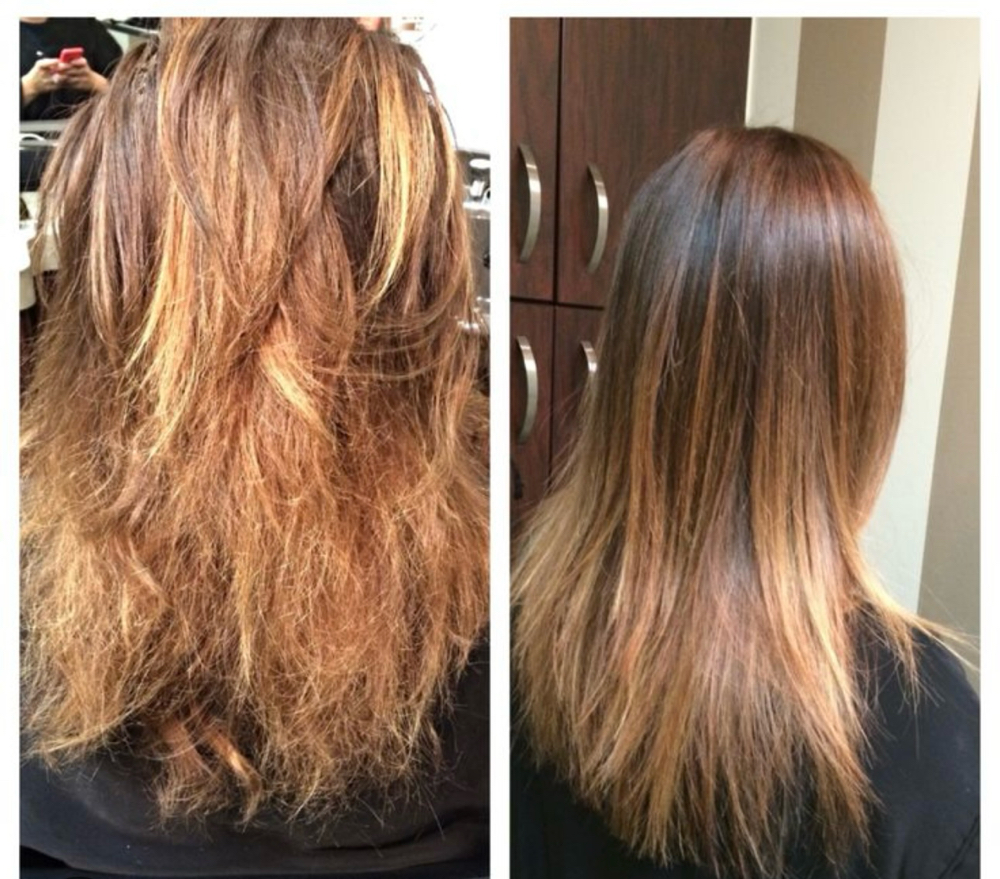 Brazilian Blowout Split End Correct at Crystal’s Salon in San Antonio, TX