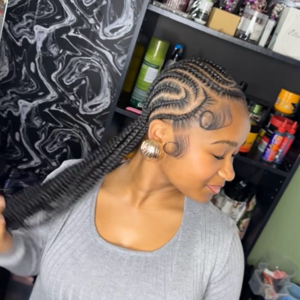 10-12 Freestyle Stitch Braids at Jasmine Marie in Flint, MI