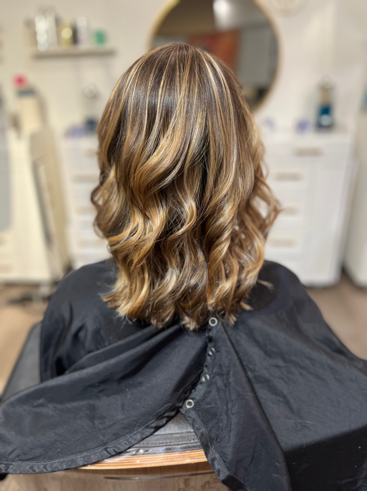 Partial Balayage Glaze And Haircut