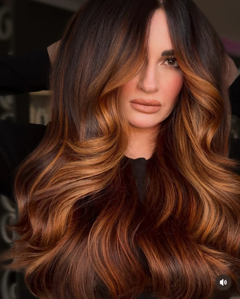 Partial Balayage Glaze And Haircut
