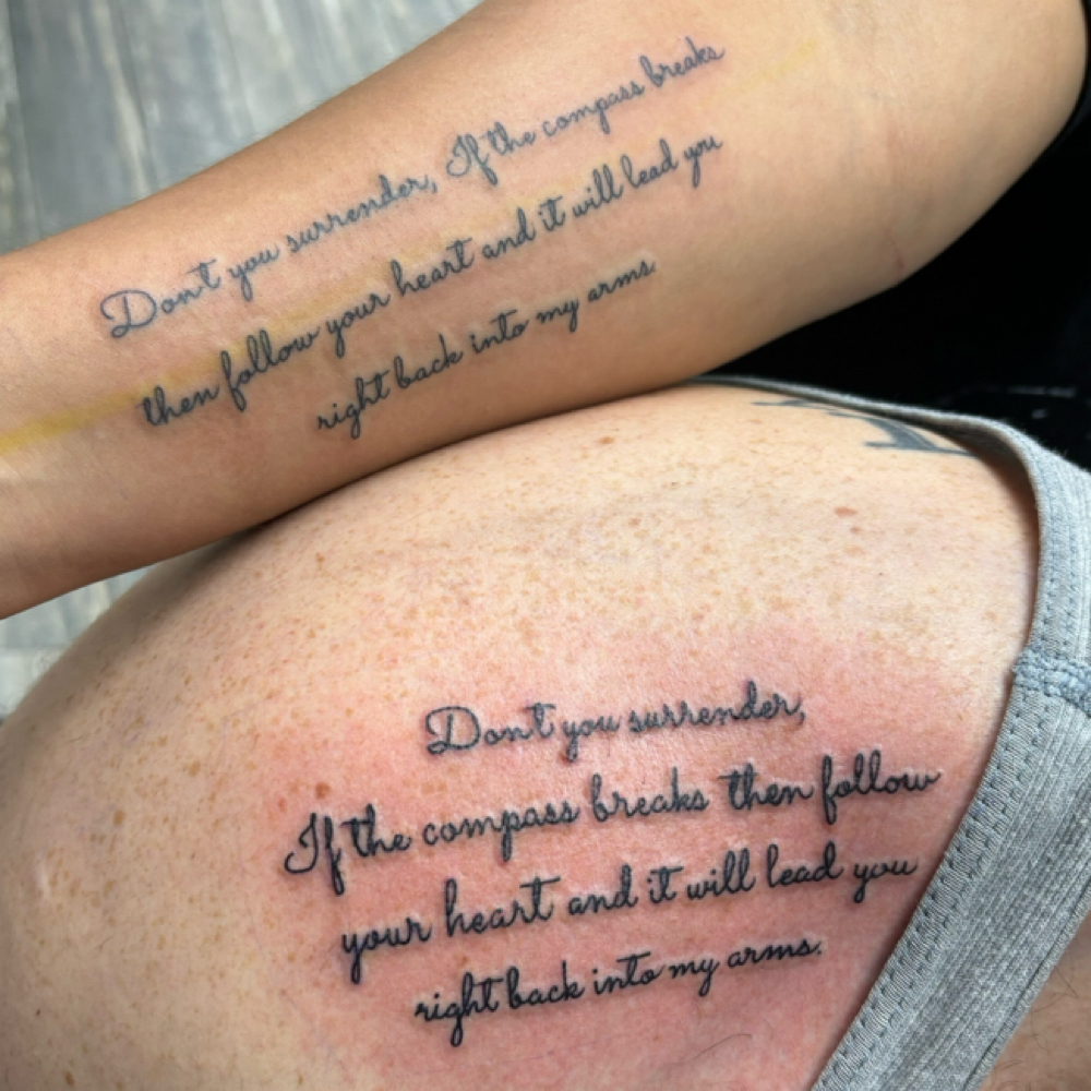 Fine Line/Script Tattoo at Honey & Myrrh Collective in El Paso, TX