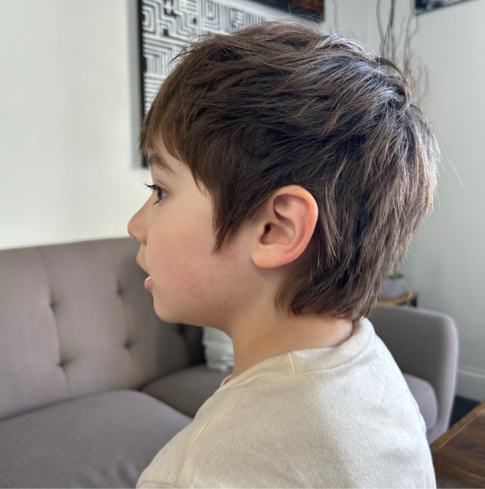 child’s haircut at Deya Does My Hair in Logan, UT