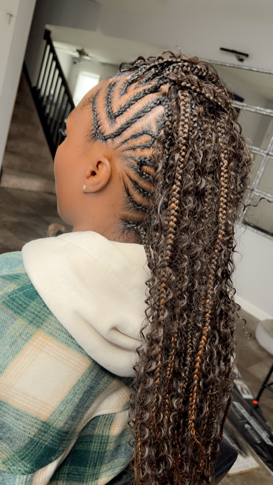 Mohawk Boho Knotless Braids