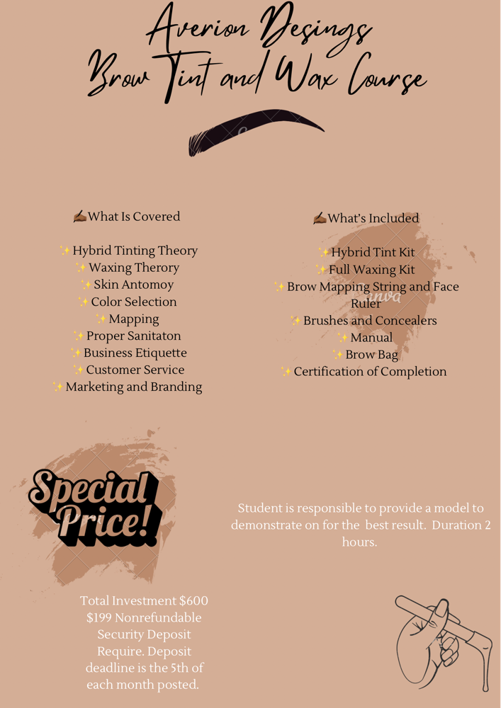 Hybrid Brow Tint And Wax 1:1 Course