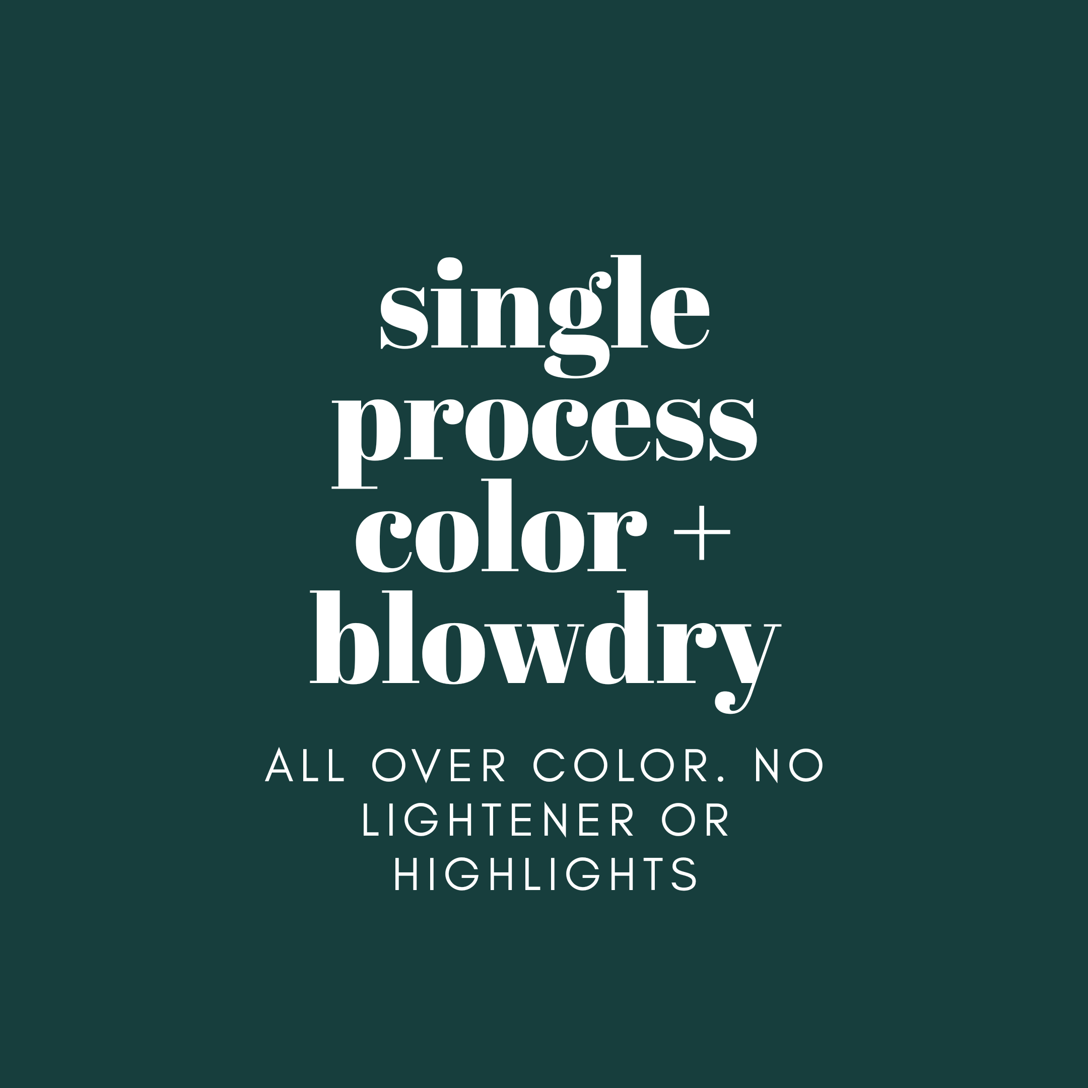 Single Process Color + Blowdry