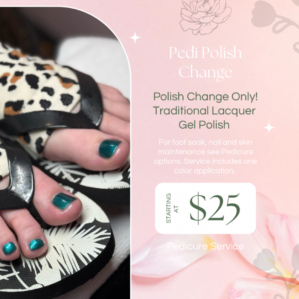 Pedi Polish Change at Nails By Savvi in Brookfield, WI