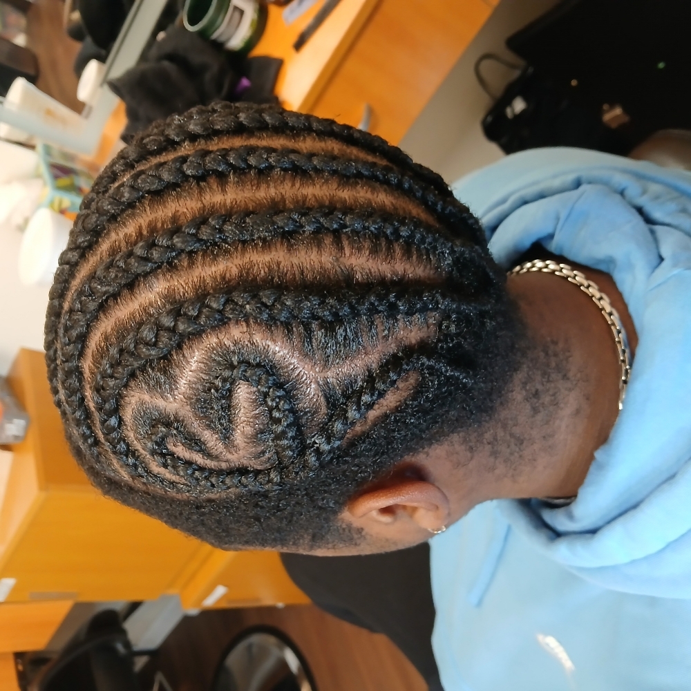 Men Corn rows w/Design at Traces of Me LLC in Shawnee, KS