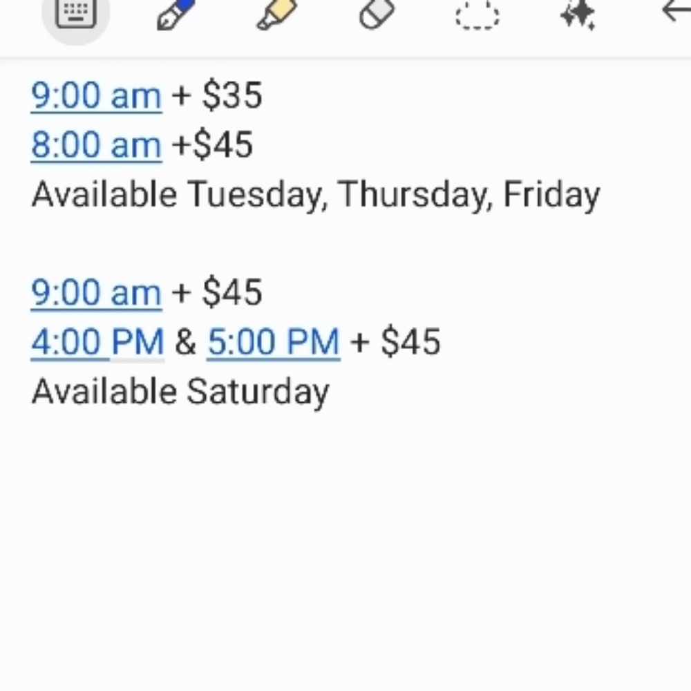 Emergency Squeeze In Wax EXTRA FEE at Jessica Paddyfote in Elkhart, IN