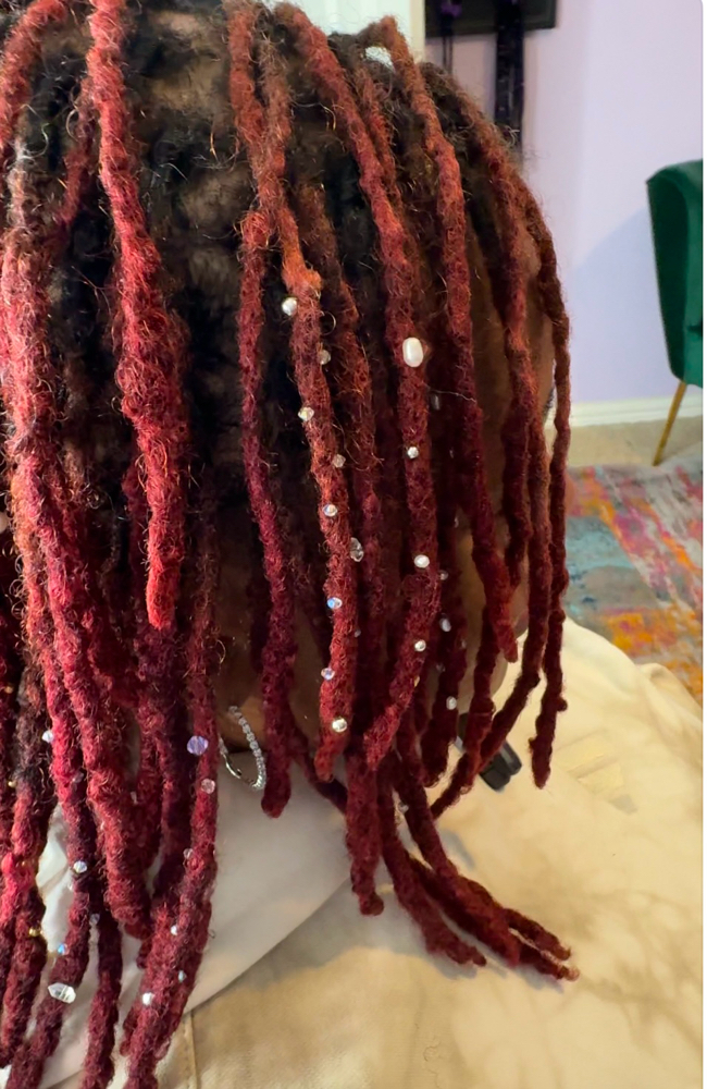 3 Diamonds & Pearl Locs at Loc Love Hair Sprinkles in McKinney, TX
