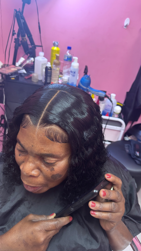 Middle Part Sewing with Closure